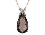 Smokey Quartz Pendant with Diamonds 9.65 Carat (ctw) in 14K Yellow Gold with Chain