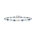 BEAUTIFUL GENUINE BLUE TOPAZ & DIAMOND 14K WHITE GOLD BRACELET