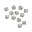 Real Silver Plated Filigree 8mm Round Beads (100)
