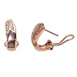 14K Yellow Gold Rose Gold Pink Mother of Pearl and Diamond Earrings