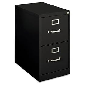basyx H412PP - H410 Series Two-Drawer Locking Vertical File, 15w x 22d x 26-1/16h, Black