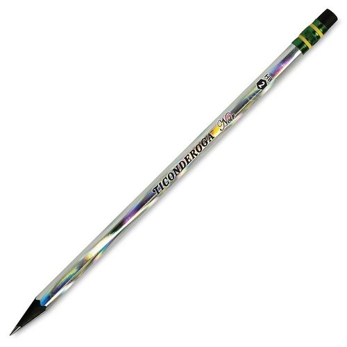 Dixon Ticonderoga Black Wood-Cased Black Writing No. 2 Soft Noir Pencils ,Holographic Design, Six 12-Count Hang Tab Boxes, Total 72 Pencils (13970)