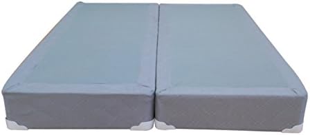 Comfort Bedding Memory Foam Gel 8-Inch Split Box Springs Fabric Stretch Knit, Full, Grey, Set of 2