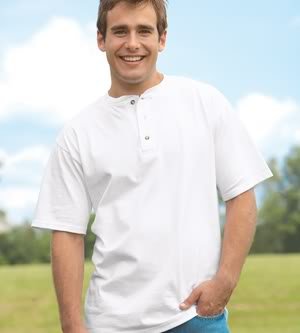 Short Sleeve Henley 3-Button T-Shirt Cotton 7.1 oz. by Anvil - Natural 1202 2XL