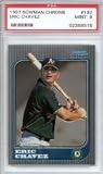 1997 Eric Chavez Bowman Chrome Baseball MLB Rookie Cards - Professionally Graded a PSA 9 (Oakland A's)