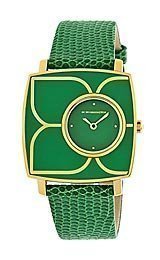 BCBGMAXAZRIA Women’s BG6386 Icon Voyage Custom Square Case with Flower Bezel Detailed Watch