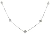Sterling Silver Cubic Zirconia Necklace w/ Iron Cross Stations by Crislu, 28