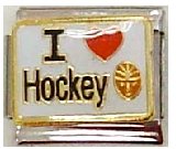 Clearly Charming I Heart Hockey Italian Charm Bracelet Link
