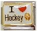 Clearly Charming I Heart Hockey Italian Charm Bracelet Link
