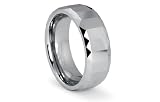 Faceted Tungsten Carbide Ring High Polish 8mm