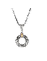 Phillip Gavriel 18K Gold & Sterling Silver Popcorn Necklace Pendant Chain 18"