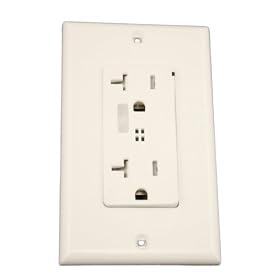 Leviton T7380-W Tamper Resistant Decora Plus Duplex Surge Supressor Receptacle Audible Alarm, 20 Amp, White