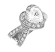 Sterling Silver Rhodium Ring with Clear CZ - Heart - Size: 6-9