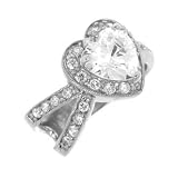 .925 Sterling Silver Promise Ring With Heart Shape Cubic Zirconia