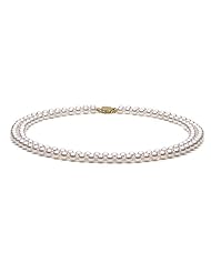 AAA Quality, 18-inch, 6.5-7.0 mm, Double-Strand White Akoya Sea Pearl Necklace