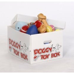 Dog Toy Storage Box (White) (10.25″H x 13.25″W x 17.75″D)