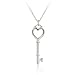 Sterling Silver Tarnish Free Heart Topped Key Pendant, 18
