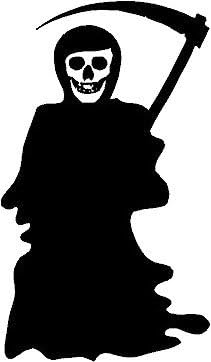 (2) Creepy Grim Reaper Halloween Vinyl Decal Car Window Stickers Spooky BLACK