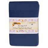 Kids Line Jersey Knit Fitted Porta Crib Sheet - Navy