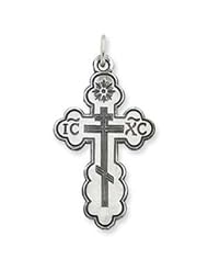 Sterling Silver Eastern Orthodox Cross Pendant