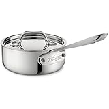 All-Clad 4201 Stainless Steel Tri-Ply Bonded Dishwasher Safe Sauce Pan with Lid / Cookware, 1-Quart, Silver