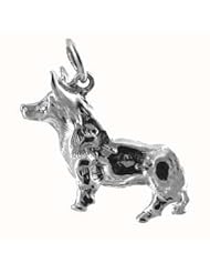 British Jewellery Workshops Silver 20x22mm solid Corgi Dog charm