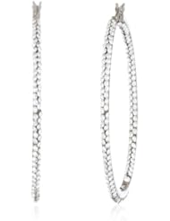 14k Italian Gold Cubic Zirconia Hoop Earrings