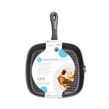 Kitchen Craft Deluxe Cast Iron Grill Pan Square 23cm