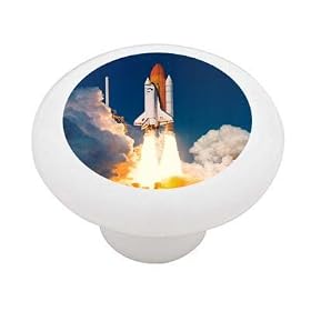 Space Shuttle Launch Decorative High Gloss Ceramic Drawer Knob