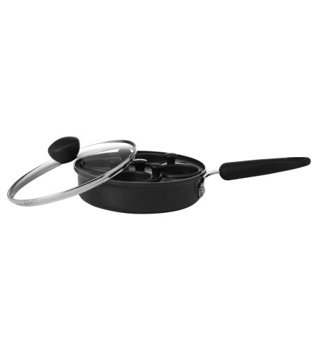 Black Aluminium Egg Poacher Pan