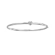 14K White Gold 0.03 ct. Diamond ''Heart'' Bangle Bracelet