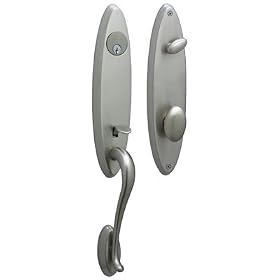 Schlage FA360 VAN 619 Venice Single Cylinder Handleset with Andover Knob Interior, Satin Nickel