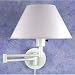 Black with Empire Shade Plug-In Swing Arm Wall Lamp