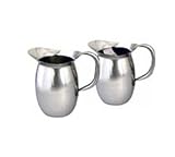 Water Pitcher with Ice Guard - Stainless Steel - 64 oz