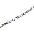 14K White Gold Tanzanite and Diamond Bracelet