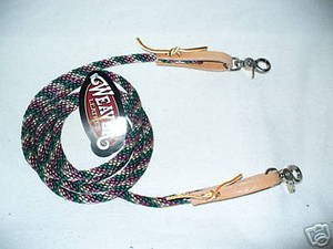 Weaver roping barrel reins green burgundy horse tack