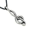 Treble Clef Music Symbol Pewter Pendant Necklace