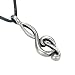 Treble Clef Music Symbol Pewter Pendant Necklace