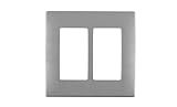 Renu Two-Gang Wallplate in Stainless Steel, Screwless Snap-On, REWM2-STS