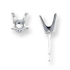 4 Sterling Silver 4 Prong Round Post Earrings 7mm