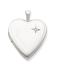Genuine .925 Sterling Silver 20mm Forever with Diamond Star Heart Locket. 100% Satisfaction Guaranteed.