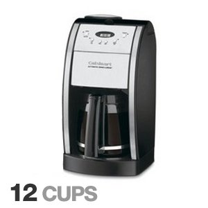 Cuisinart Grind & Brew 12-Cup Automatic Coffeemaker, Features Built In Grinder, 12 Cup Carafe with Ergonomic Handle, Dripless Spout and Knuckle Guard, with Pause N' Brew Option, 24 Hour Fully Programmable and Gold Tone/Charcoal Filter Included