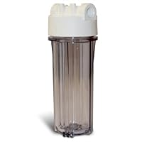 10'' Standard Filter Housing, Clear/White, 1/2'' in/out
