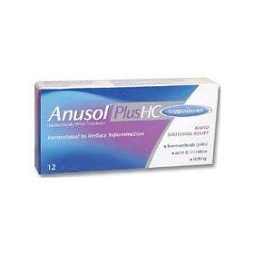 Anusol Plus HC 12 Suppositories Haemorrhoids (Piles) Treatment