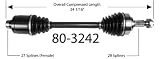 Empi 80-3242 CV Joint Half-Shaft Assembly