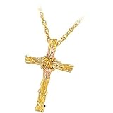 Pretty Yellow-gold Black Hills Gold 4 leaf Cross Pendant