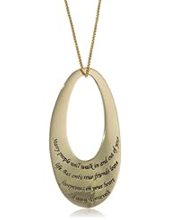 Gold over Sterling Silver "Many People Will Walk In and Out of Your Life, But Only True Friends Leave Footprints In Your Heart-Eleanor Roosevelt" Oval Pendant Necklace, 18"