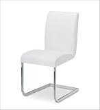 Euro Style 370510 Dedalo Leather Side White Leather 2 Pack