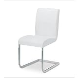 Euro Style 370510 Dedalo Leather Side White Leather 2 Pack by Euro Style