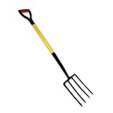 Premium-Grade 39 Four-Tine Pitchfork - Non-Splinter ABS-over-Fiberglass Shaft - Comfort-Grip D-Hand